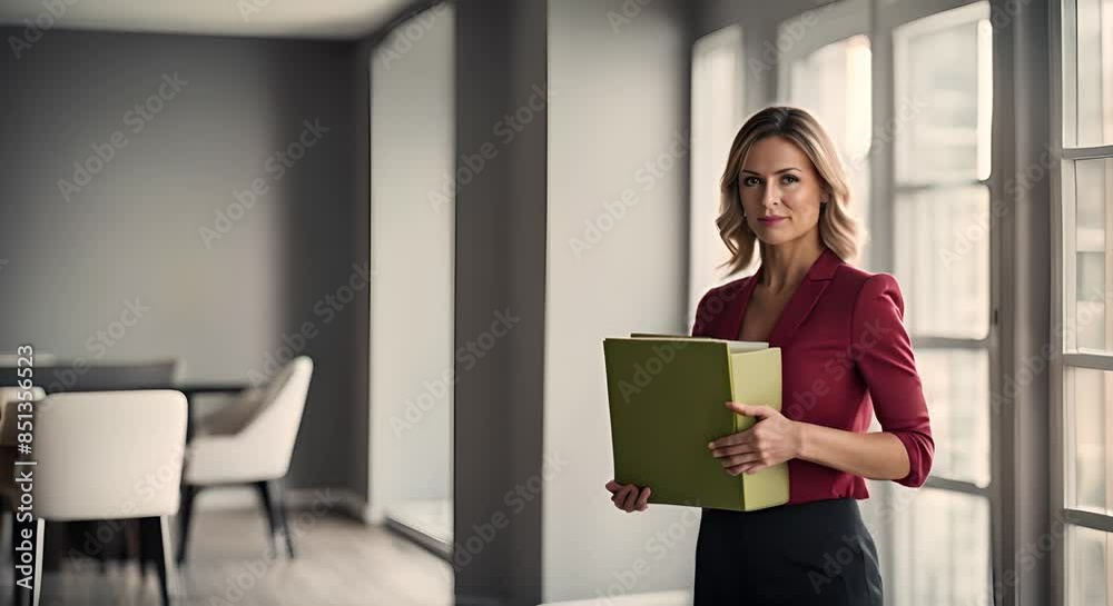 Female Real estate seller in a new house. Female Real estate seller in a new house.