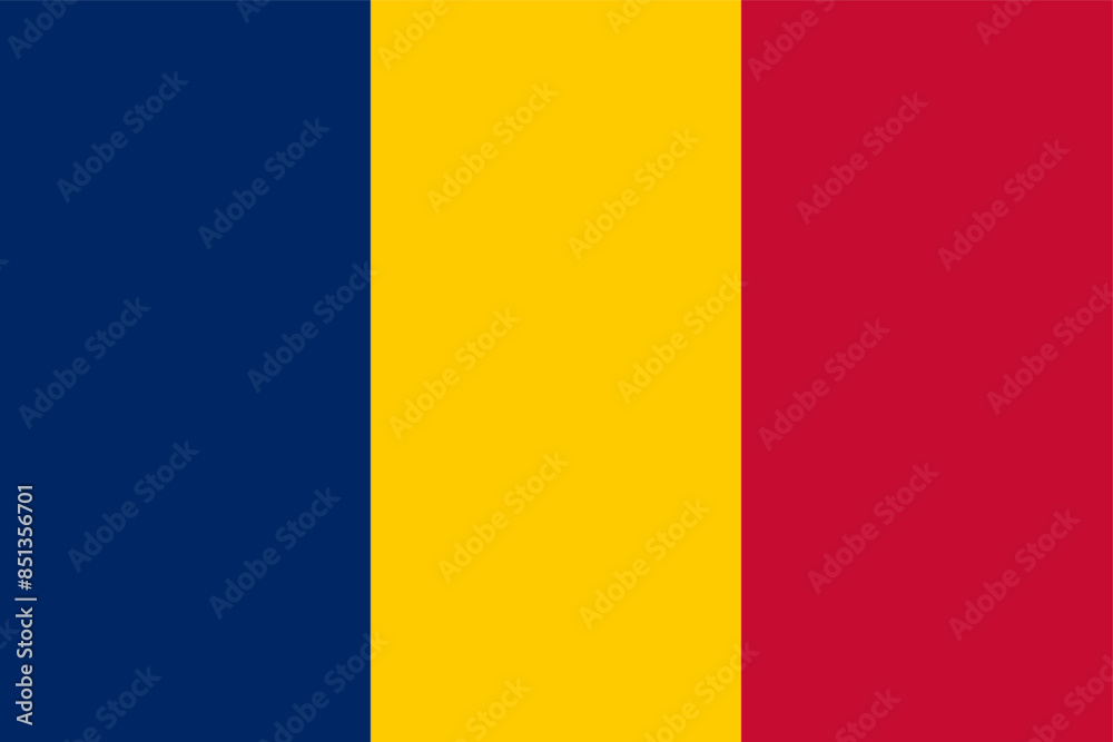 vector illustration of the Romania flag. National flag of Chad vector illustration of the Romania flag. National flag of Chad