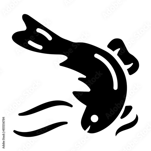 Latest glyph icon of a minnow 