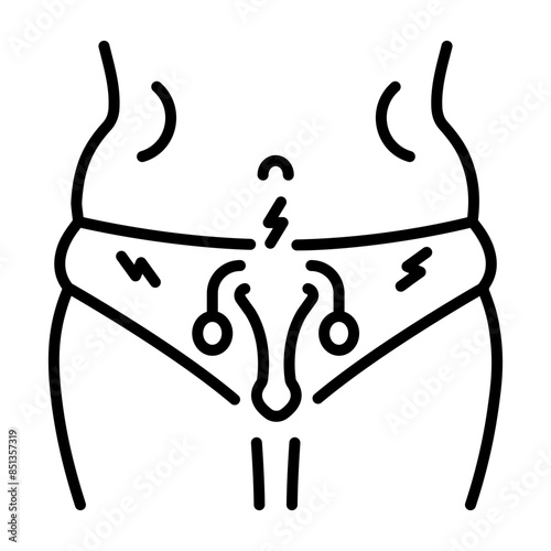 An outline icon of menstrual cramps 