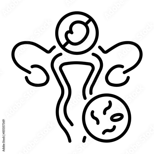 A customizable line icon of infertility
