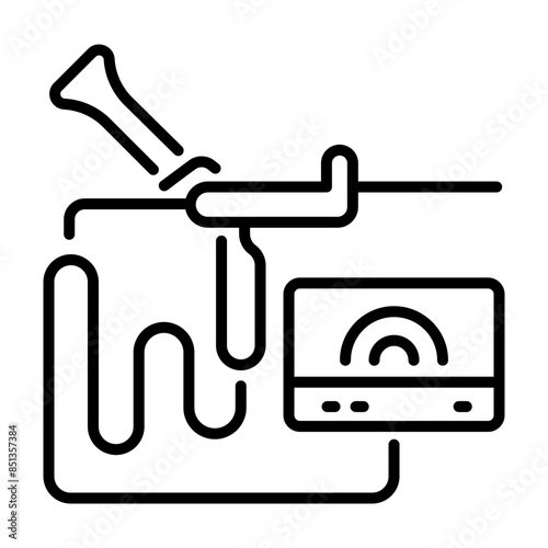 Premium line style icon of urethroscope 