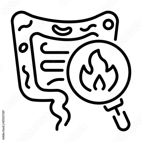 Intestinal inflammation icon in line style 