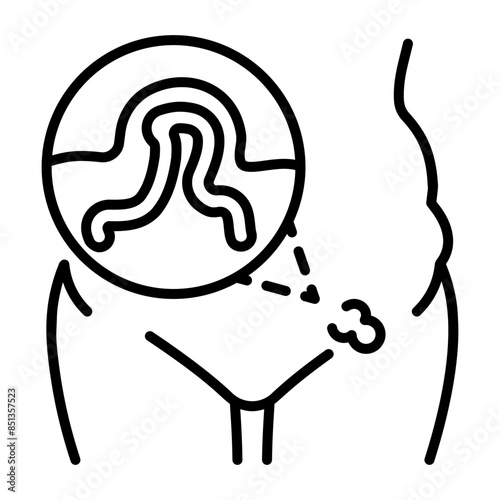 An outline icon of inguinal hernia  photo