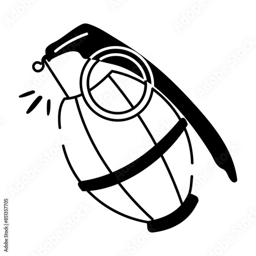 Ready to use doodle icon of grenade