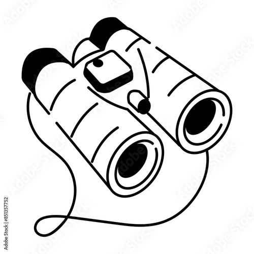 Premium hand drawn icon of binoculars 