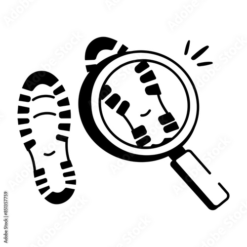 Download hand drawn icon of follow footprints 