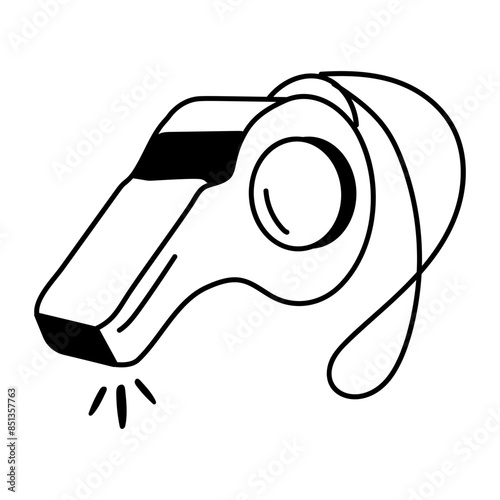 A scalable doodle style icon of whistle