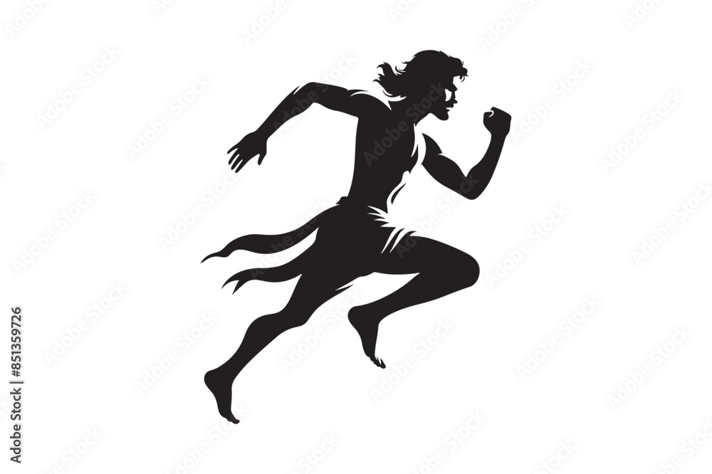 Silhouette of a man running fast. Vector speed illustration Silhouette of a man running fast. Vector speed illustration
