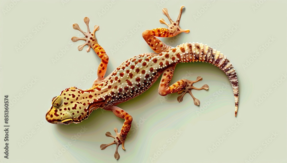 Naklejka premium A gecko is shown on a white background.