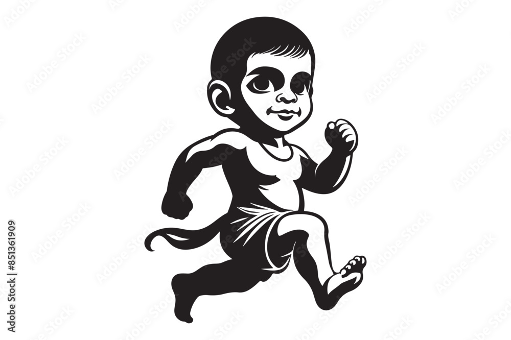 Silhouette of a Baby running fast. Vector speed illustration Silhouette of a Baby running fast. Vector speed illustration