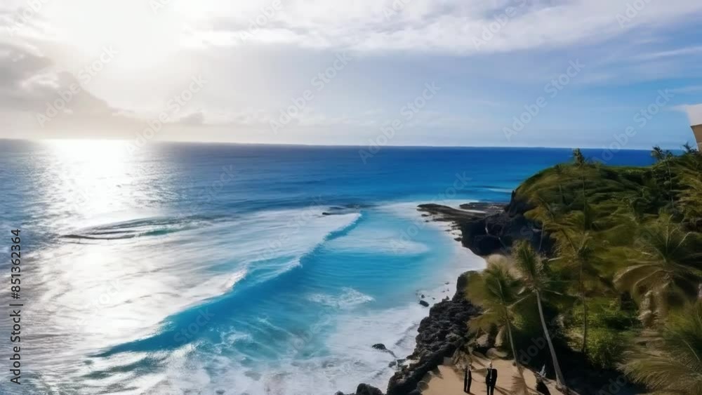 Romantic Beach Wedding Ceremony, Generative AI Romantic Beach Wedding Ceremony, Generative AI