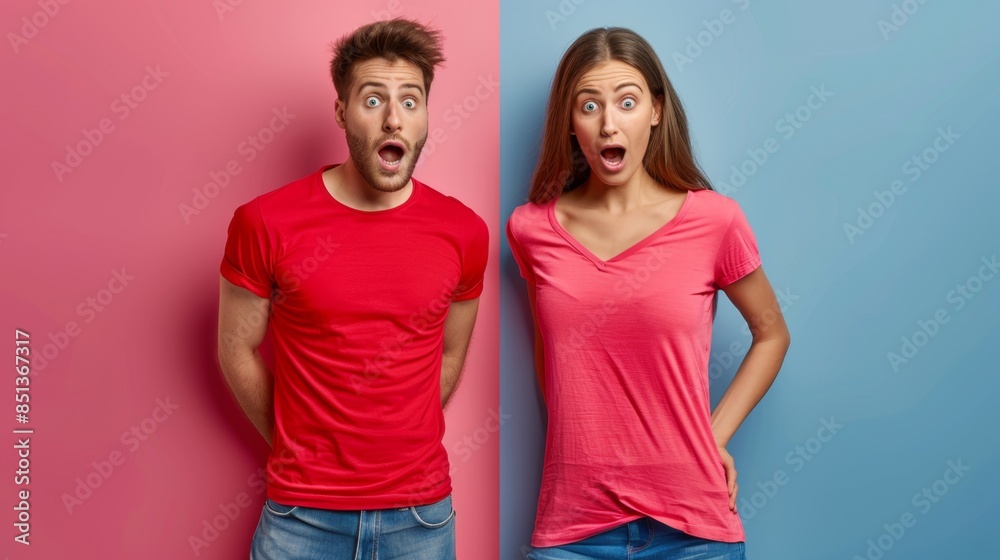Obraz premium The surprised young couple