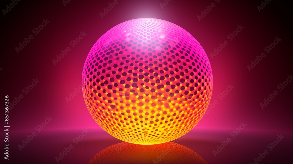Glowing Abstract Sphere with Color Gradient and Dots Pattern Glowing Abstract Sphere with Color Gradient and Dots Pattern