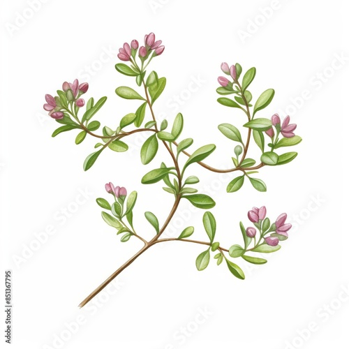 a watercolor illustration of Thyme clipart, herb element, isolated on white background