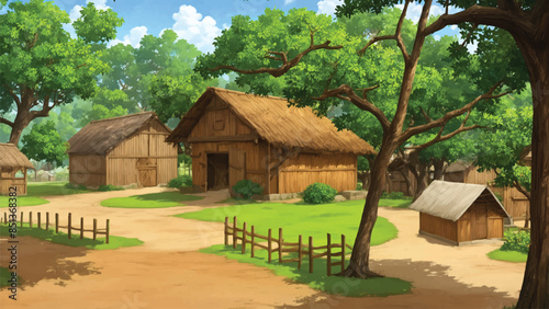 A beautiful village scenery