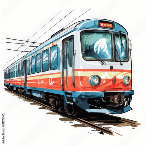 AI Image Generator, Scenic Train Journey through Lush Green Landscape