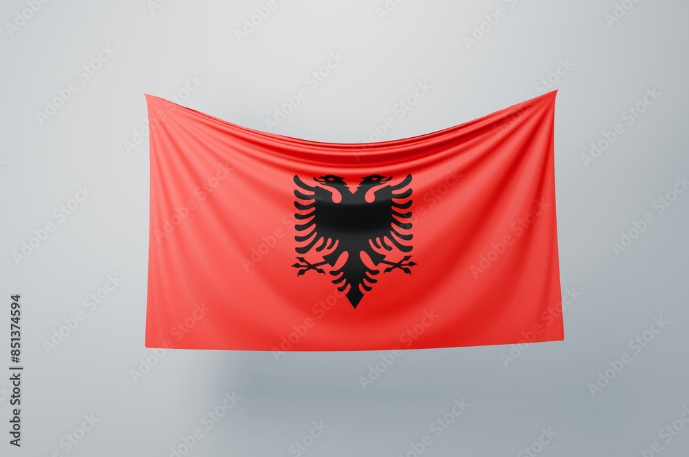 Albania National Flag Waving Proudly. 3D Flag Banner Illustration image Albania National Flag Waving Proudly. 3D Flag Banner Illustration image