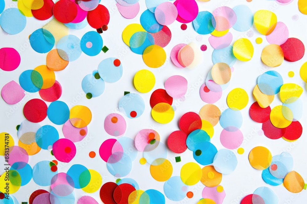 Confetti Circle. Christmas Party Background with Multicolored Confetti Design Confetti Circle. Christmas Party Background with Multicolored Confetti Design