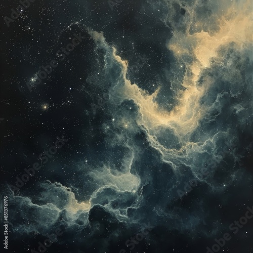 Celestial Nebula Surrounded by Starlight