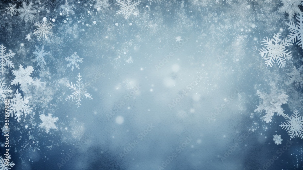 Snowflakes fall against a blue winter background, ideal for holiday cards, winter promotions, and seasonal designs.
Snowflakes fall against a blue winter background, ideal for holiday cards, winter promotions, and seasonal designs.