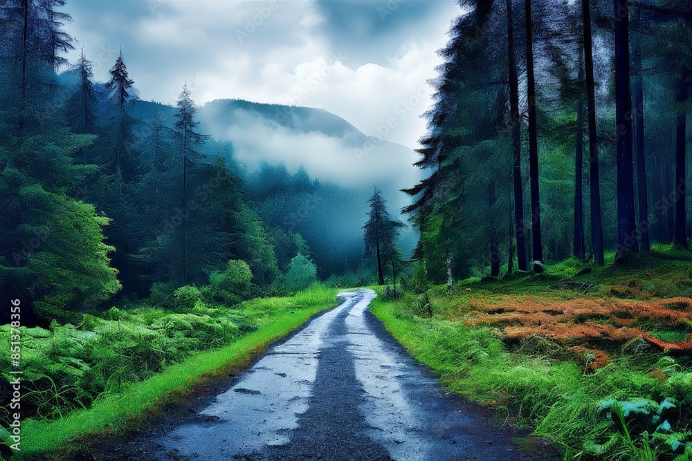 Serene Forest Landscape, AI Image Generator, Serene Forest Landscape, AI Image Generator,