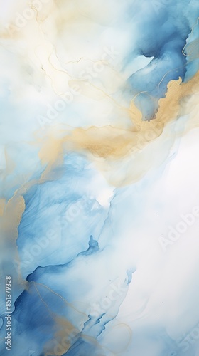 Luxury blue abstract background of marble liquid ink art painting on paper .