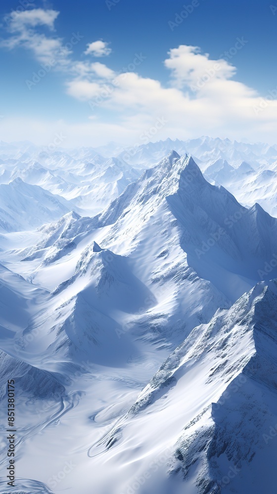 Obraz premium Snowy mountains Isolate on 3d illustration