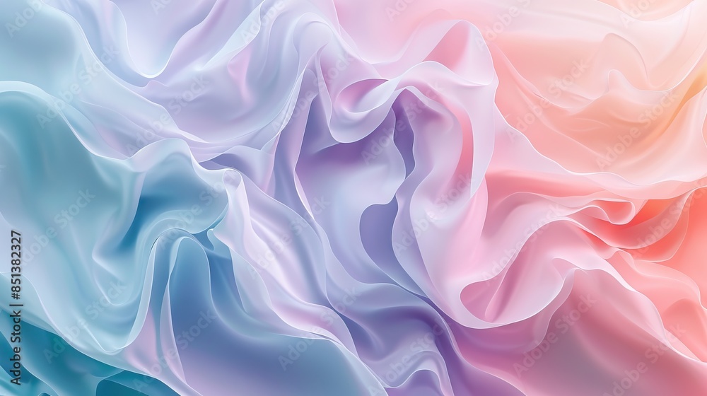 Flowing pastel waves creating delicate fabric-like abstract patterns Flowing pastel waves creating delicate fabric-like abstract patterns