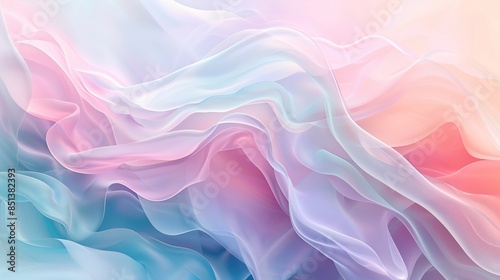 Wallpaper Mural Soft pastel hues blending in waves creating abstract fabric-like art Torontodigital.ca