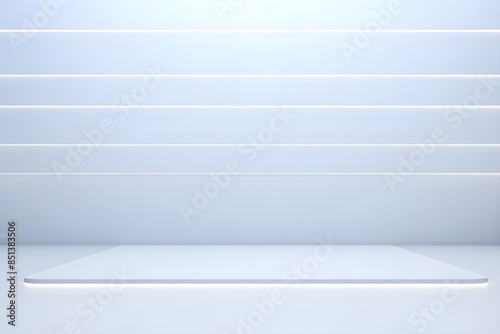 Wallpaper Mural Futuristic background of white platform is illuminated by neon lights creating a modern stage for products Torontodigital.ca