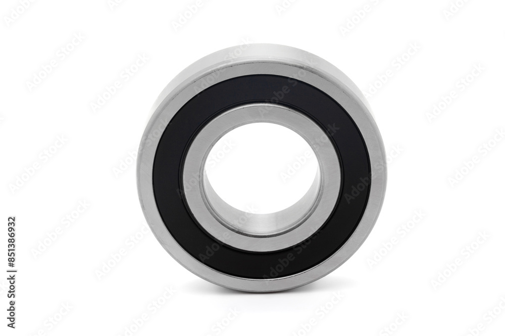 Front view of a tapered roller bearing, isolated on a white background. Front view of a tapered roller bearing, isolated on a white background.
