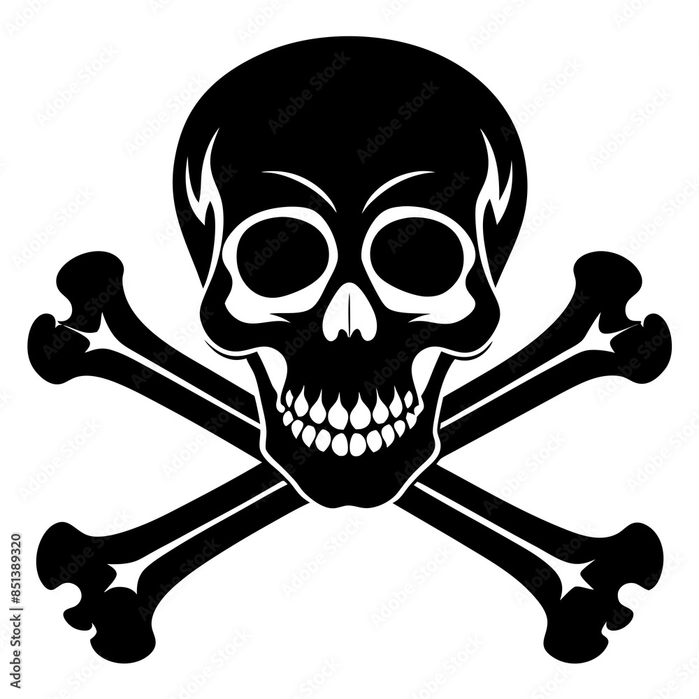 skull and bones vector silhouette illustration skull and bones vector silhouette illustration