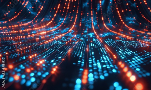 Wallpaper Mural Abstract digital matrix background with vibrant colors and glowing effects, conveying a sense of dynamic energy and modern technology Torontodigital.ca