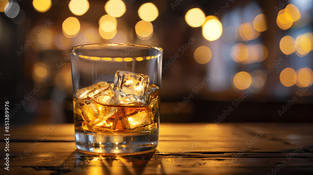 A glass of whiskey on the rocks A glass of whiskey on the rocks