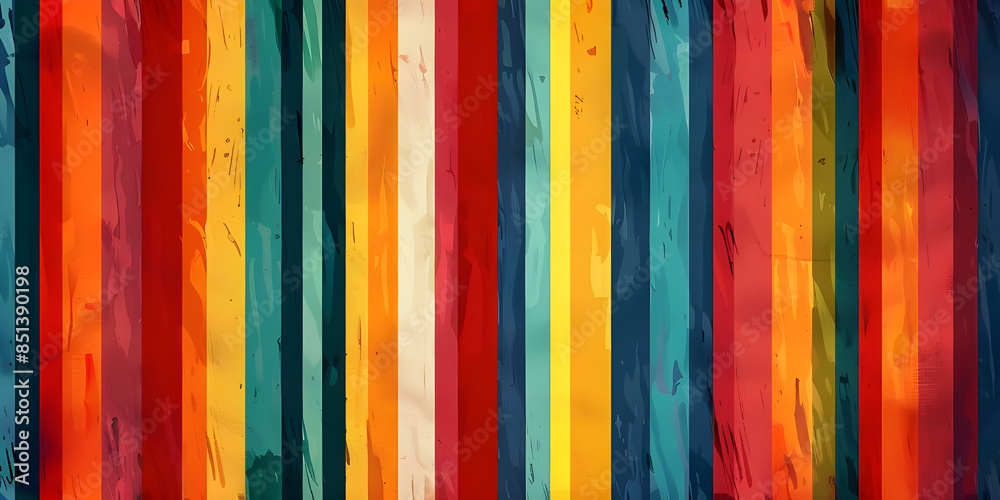 Colorful Retro stripe seamless pattern background - Ai Generated Colorful Retro stripe seamless pattern background - Ai Generated