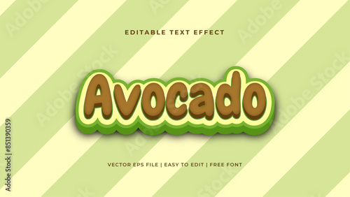 Fruits theme text effect. 3D colorful font editable template