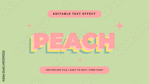 Fruits theme text effect. 3D colorful font editable template