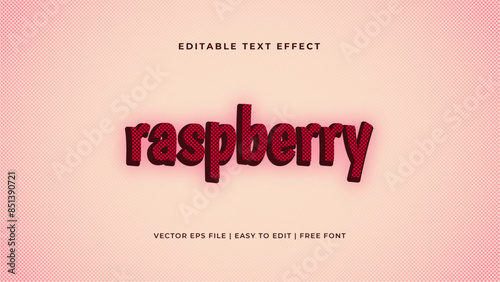 Fruits theme text effect. 3D colorful font editable template