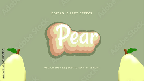 Fruits theme text effect. 3D colorful font editable template