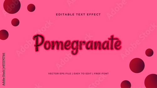 Fruits theme text effect. 3D colorful font editable template