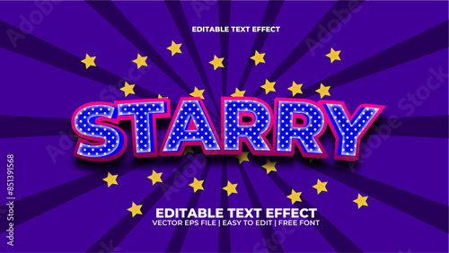 starry editable text effect