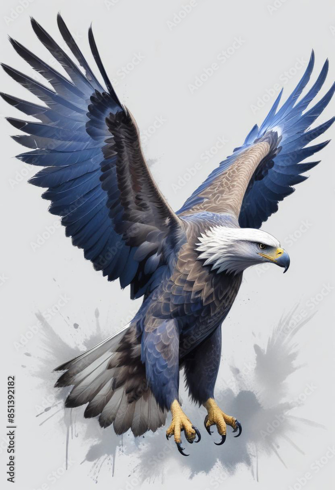 A-majestic-blue-and-gray-eagle-with open wings A-majestic-blue-and-gray-eagle-with open wings