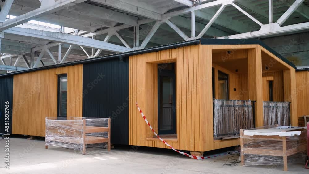 Prefabricated mobile modular container house in factory