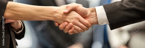 Wallpaper Mural Client Contact. Businesspeople Shaking Hands, Finalizing Meeting in Corporate Environment Torontodigital.ca