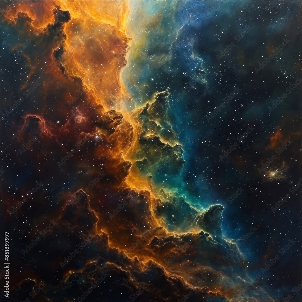 Fototapeta premium Nebula Cascade - Intergalactic Landscape