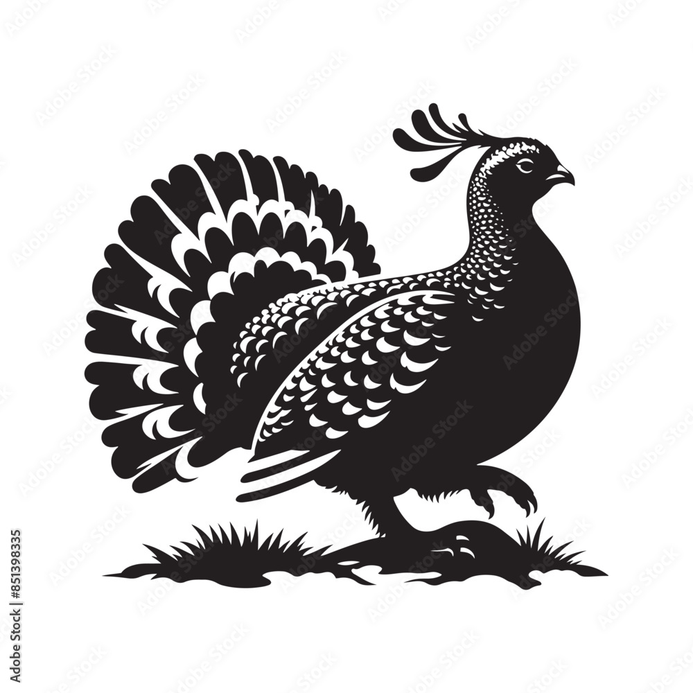 Willow Ptarmigan Silhouette - Willow Ptarmigan Illustration - Ptarmigan Vector. Willow Ptarmigan Silhouette - Willow Ptarmigan Illustration - Ptarmigan Vector.