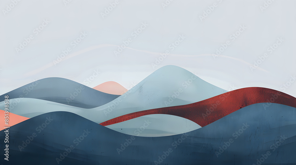 Minimal hills flat style illustration background Minimal hills flat style illustration background