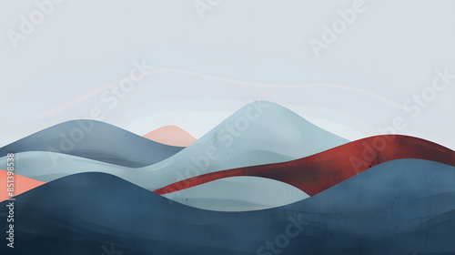 Minimal hills flat style illustration background