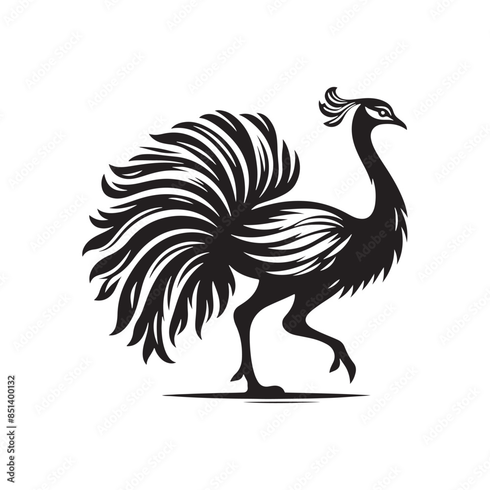 Rhea Vector Silhouette - Rhea Illustration - Bird Vector Rhea Vector Silhouette - Rhea Illustration - Bird Vector